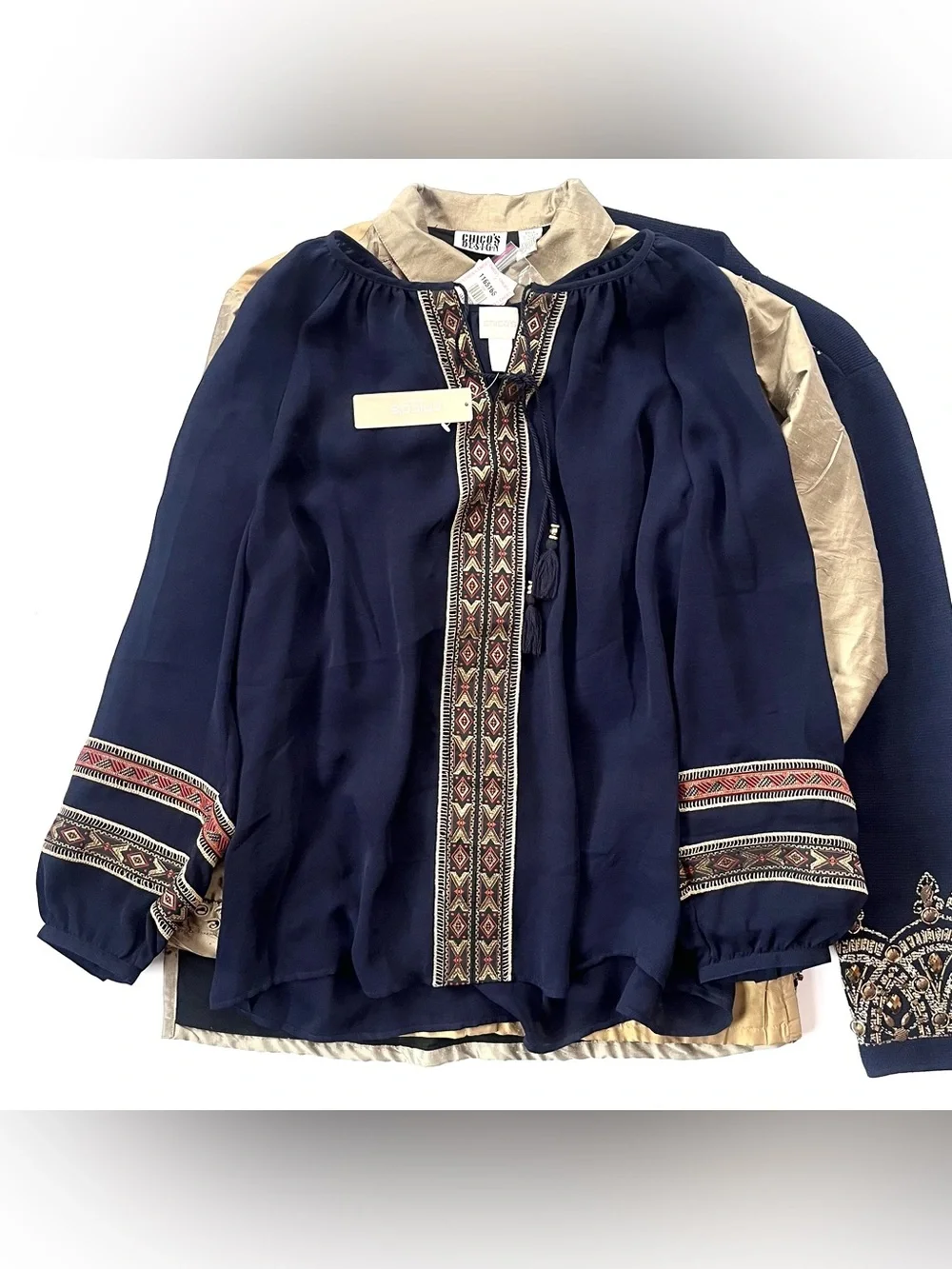 Four (4) New Women’s Chico’s Bundle — Button Up Shirt, Blouse, Jacket & Cardigan